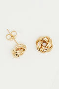 Boucles D'Oreilles "Noeud Torsadé 8 Mm" Or Jaune 375/1000