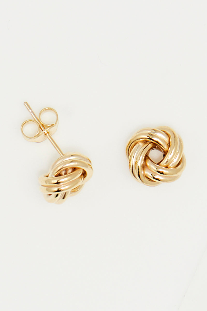 Boucles D'Oreilles "Noeud Torsadé 8 Mm" Or Jaune 375/1000