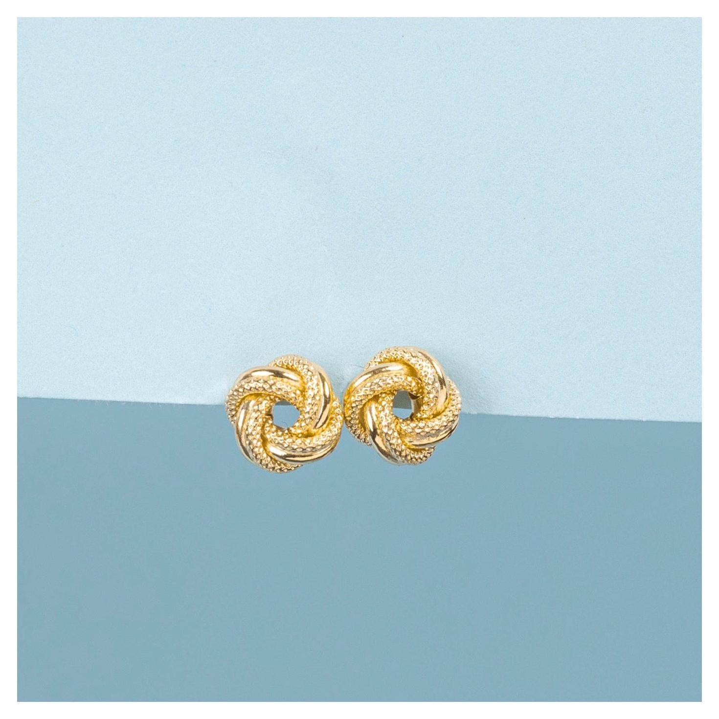 "Twisted Knot 8 Mm" Earrings - 375/1000 Yellow Gold