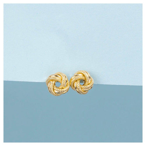 Boucles D'Oreilles "Noeud Torsadé 8 Mm" - Or Jaune 375/1000