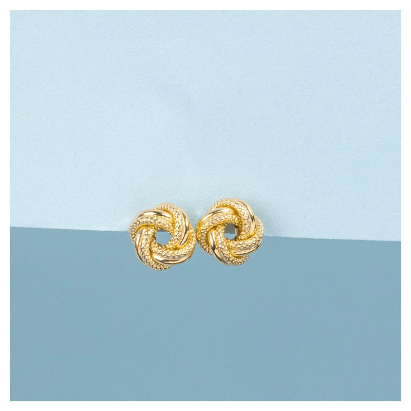 Boucles D'Oreilles "Noeud Torsadé 8 Mm" - Or Jaune 375/1000