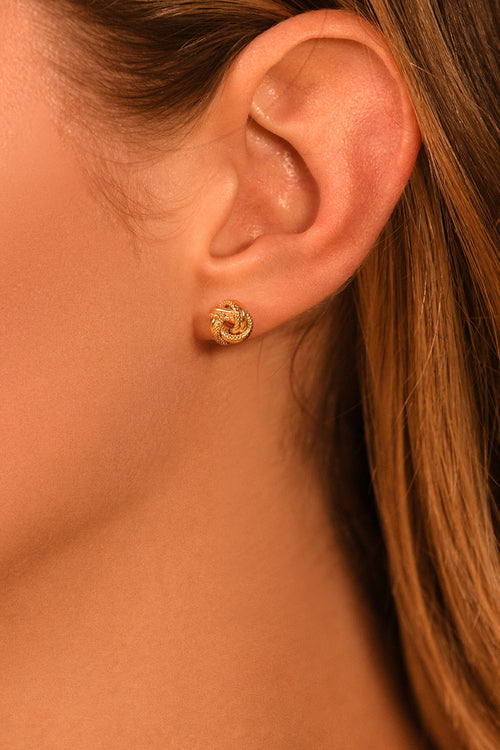 Boucles D'Orelles "Noeud Torsadé 8 Mm" Or Jaune 375/1000