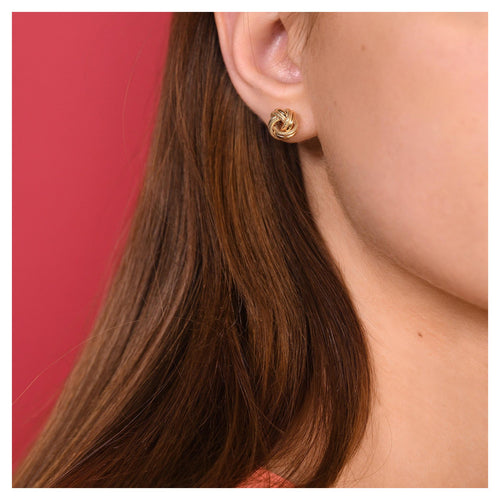 Boucles D'Oreilles "Noeud Torsadé 10Mm" - Or Jaune 375/1000