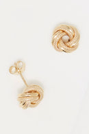 Boucles D'Oreilles " Noeud Torsadé 10Mm" - Or Jaune 375/1000