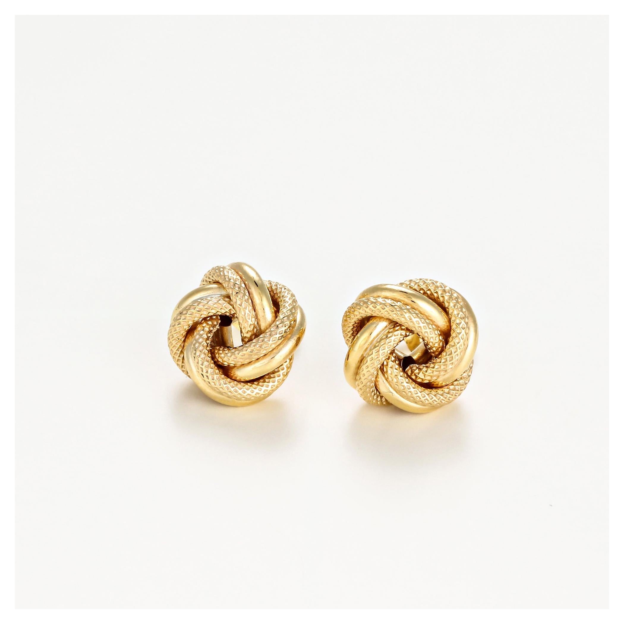Pendientes "Nudo Trenzado 10Mm" - Oro Amarillo 375/1000