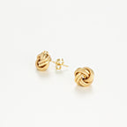 Boucles D'Oreilles " Noeud Torsadé 10Mm" Or Jaune- Or Jaune