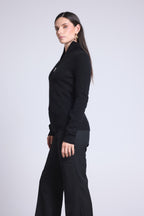 Pull Col Camioneur Zip Femme Emy - Noir - Femme