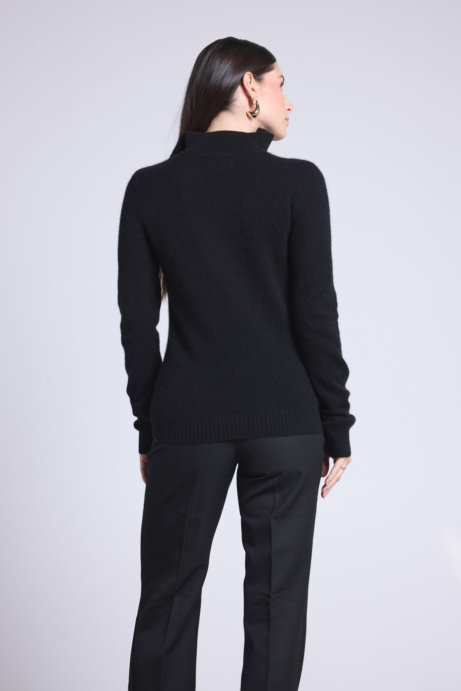 Pull Col Camioneur Zip Femme Emy - Noir - Femme