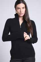 Pull Col Camioneur Zip Femme Emy - Noir - Femme