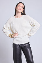 Maglione All Over Heart Emy - Bianco - Donna - Cashmere e lana