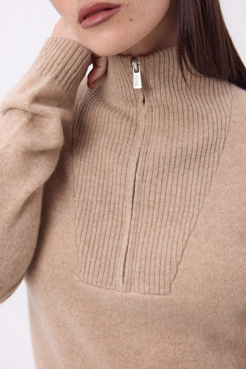 Emy Half-Zip Jumper - Cream Beige - Women