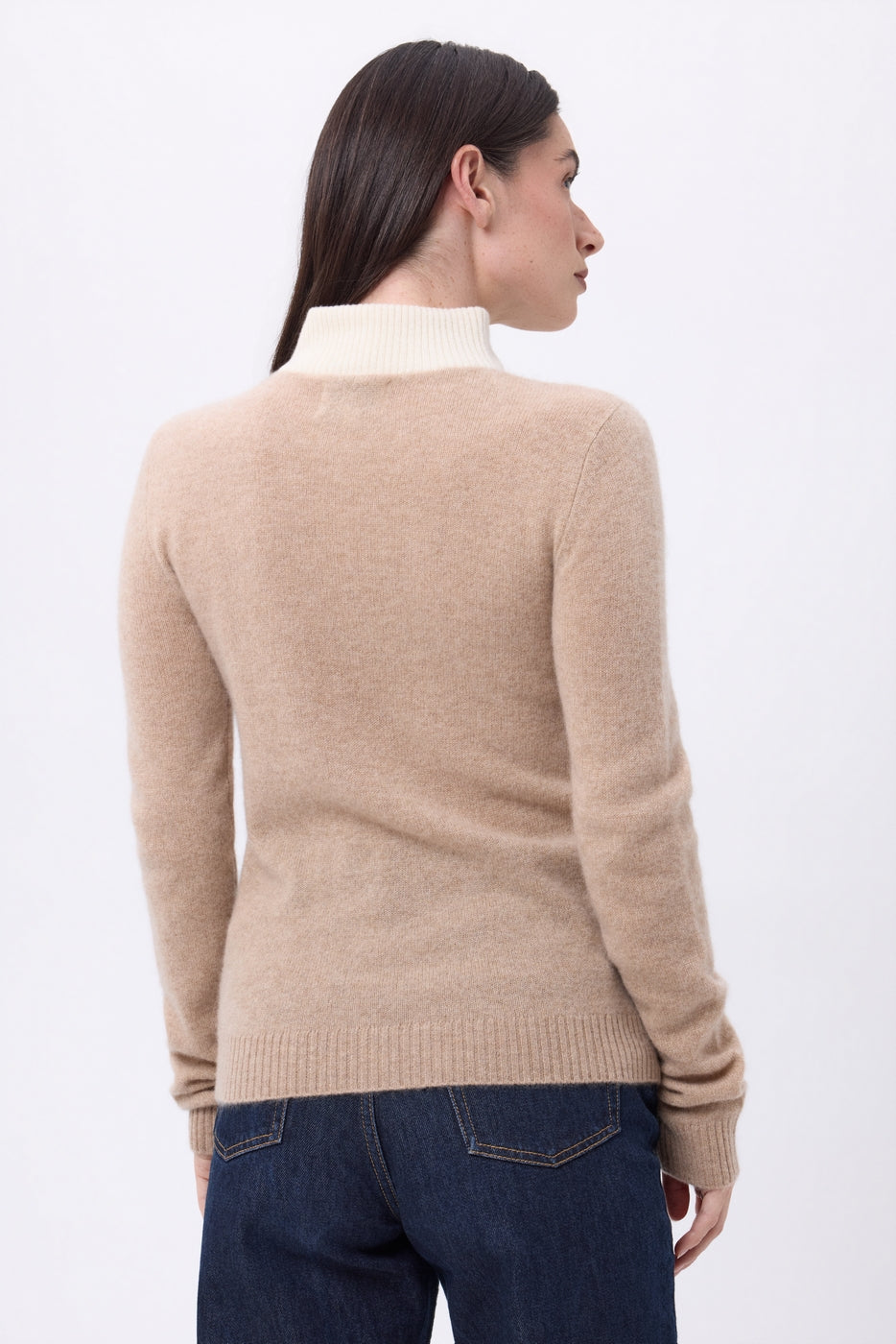 Emy Half-Zip Jumper - Beige Cream White - Women