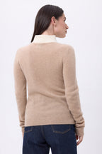 Emy Half-Zip Jumper - Beige Cream White - Women