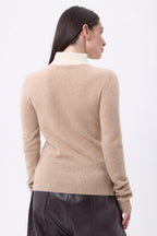 Emy Half-Zip Jumper - Beige Cream White - Women