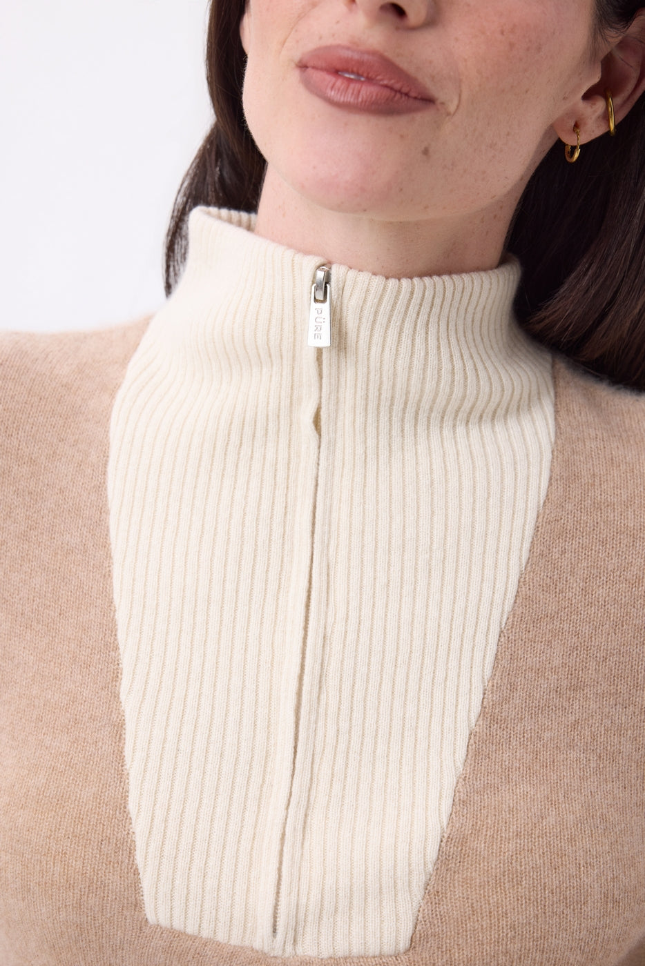 Emy Half-Zip Jumper - Beige Cream White - Women