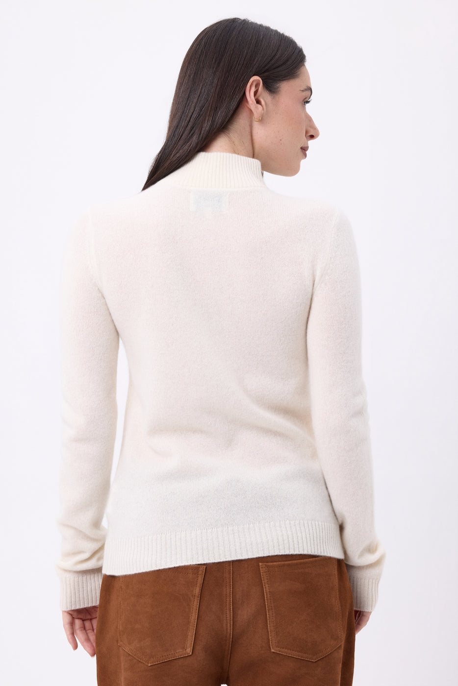 Pull Col Camioneur Zip Emy - Blanc - Femme