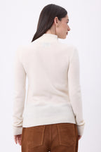 Pull Col Camioneur Zip Emy - Blanc - Femme