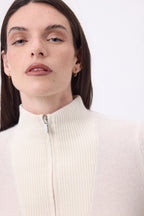 Pull Col Camioneur Zip Emy - Blanc - Femme