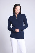 Jersey Cuello Alto Zip Mujer Emy - Azul Marino - Mujer