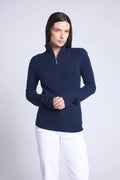 Jersey Cuello Alto Zip Mujer Emy - Azul Marino - Mujer