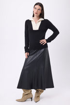 Emy Half-Zip Jumper - Navy Blue White - Women
