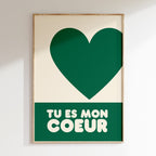 Kids - Affiche Kids Tu Es Mon Coeur - Vert