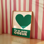 Kids - Affiche Kids Tu Es Mon Coeur - Vert