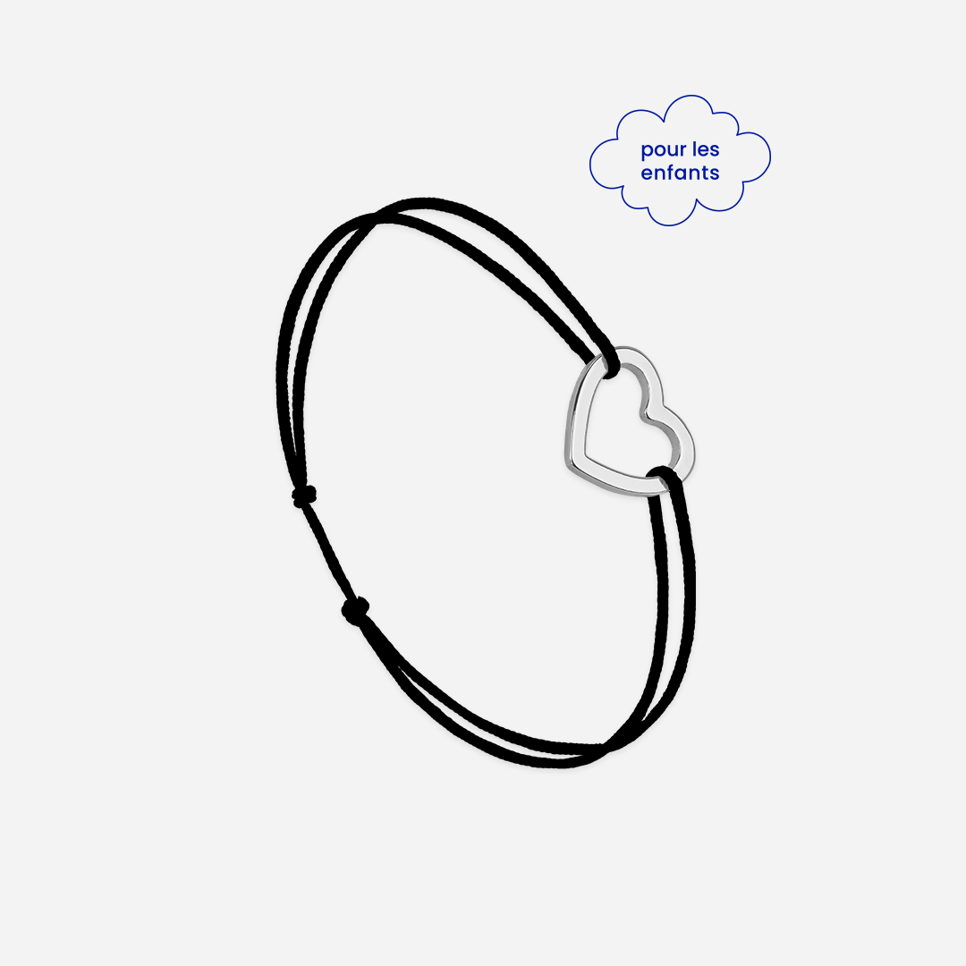 Pulsera Corazón Vacío Negra - Negro