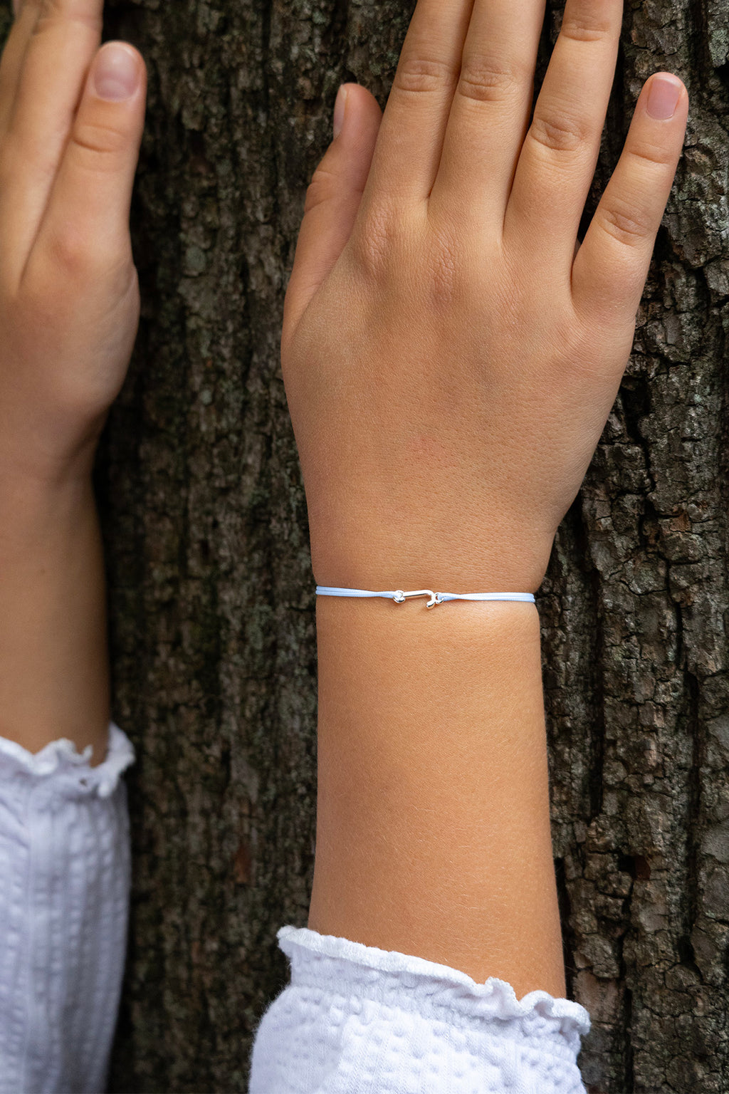 Bracelet Lettres Plaqué Argent Enfant - Bleu Ciel