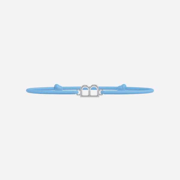 Bracelet Lettres Plaqué Argent Enfant - Bleu Ciel