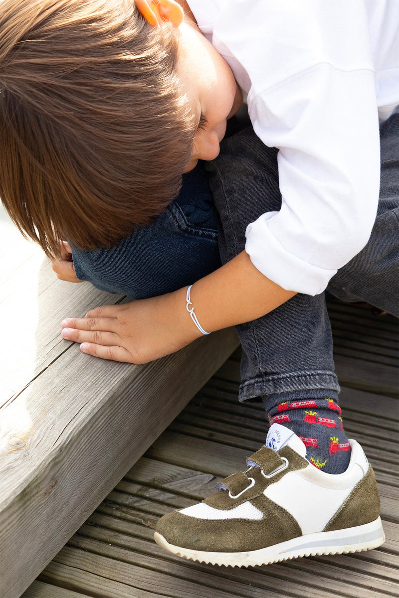 Bracelet C - Plaqué Argent Enfant - Bleu Ciel