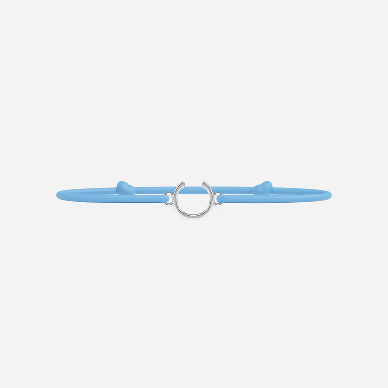Bracelet C - Plaqué Argent Enfant - Bleu Ciel
