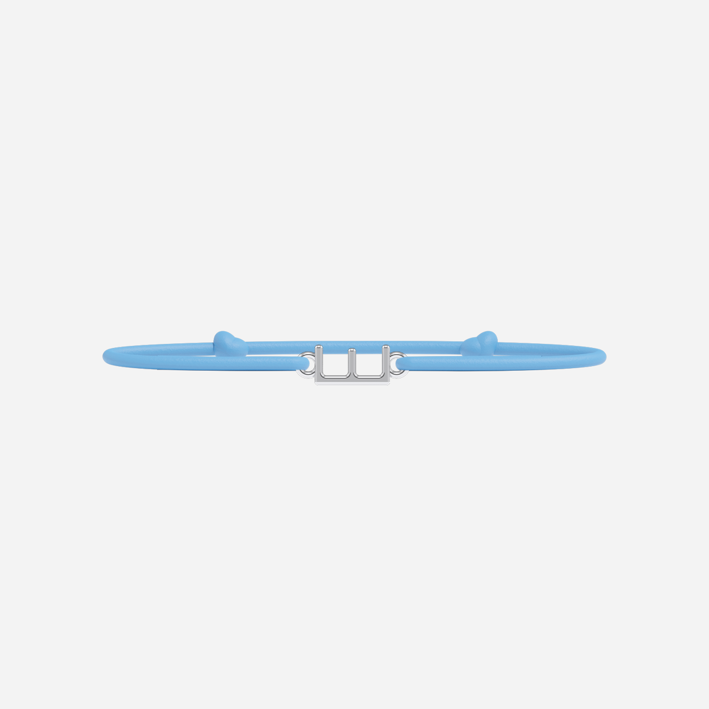 Bracelet Lettres Plaqué Argent Enfant - Bleu Ciel
