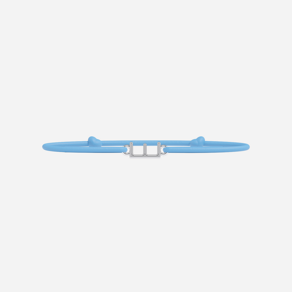 Bracelet Lettres Plaqué Argent Enfant - Bleu Ciel