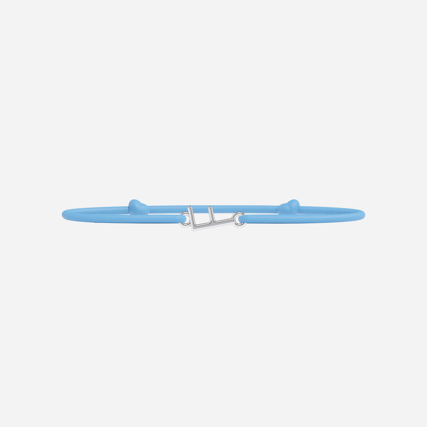 Bracelet Lettres Plaqué Argent Enfant - Bleu Ciel