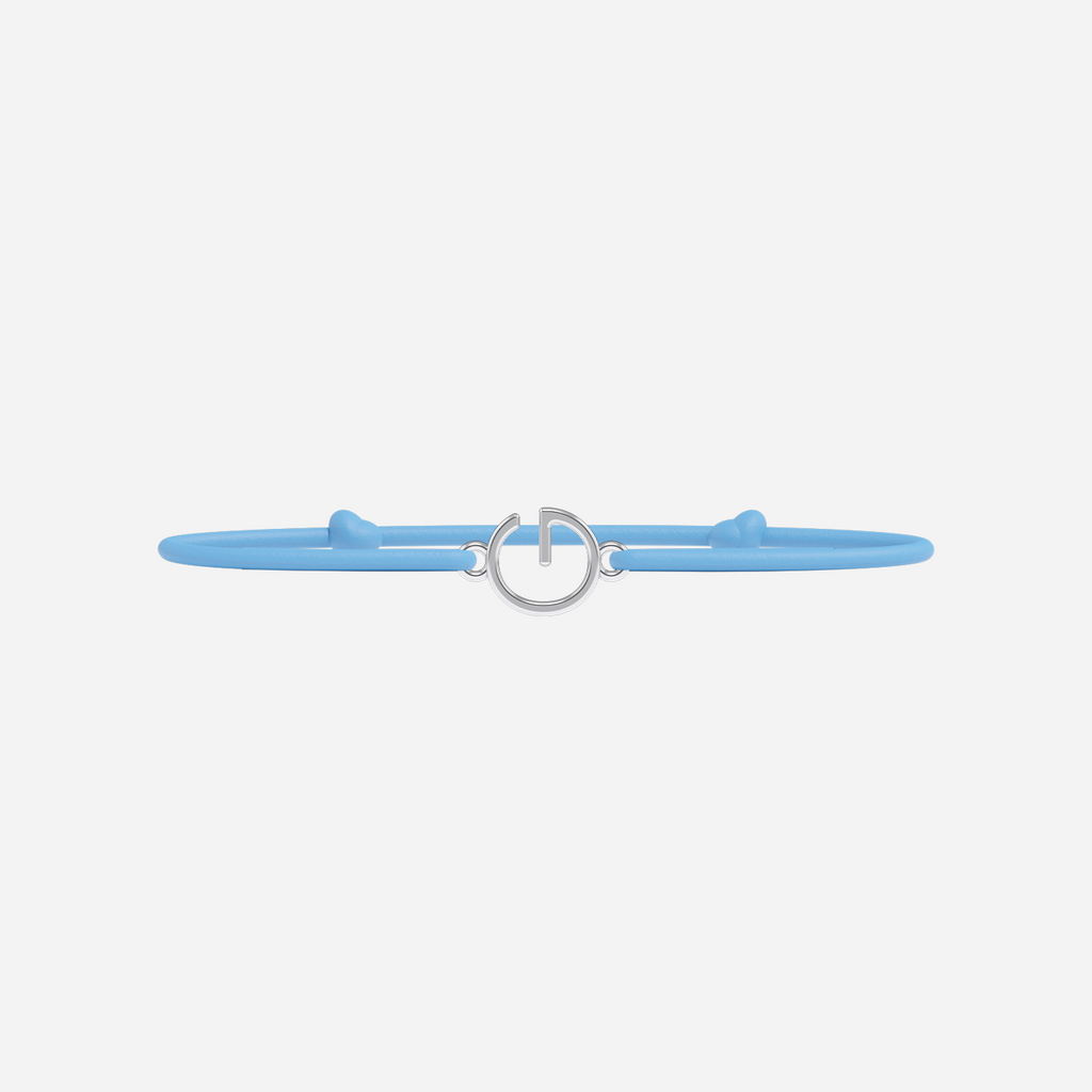 Pulsera Letras Bañada en Plata - Niño - Azul Cielo