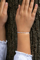 Bracelet G - Plaqué Argent Enfant - Bleu Ciel