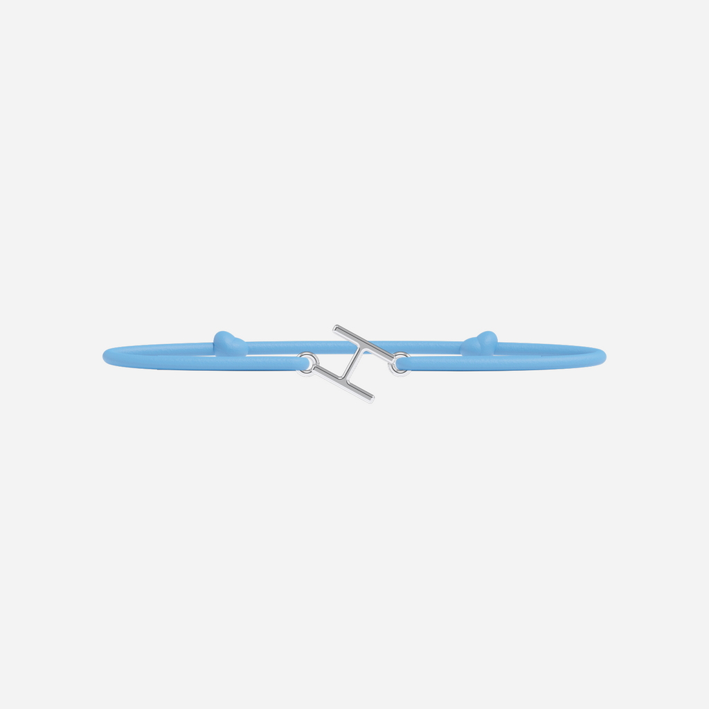 Pulsera Letras Bañada en Plata - Niño - Azul Cielo