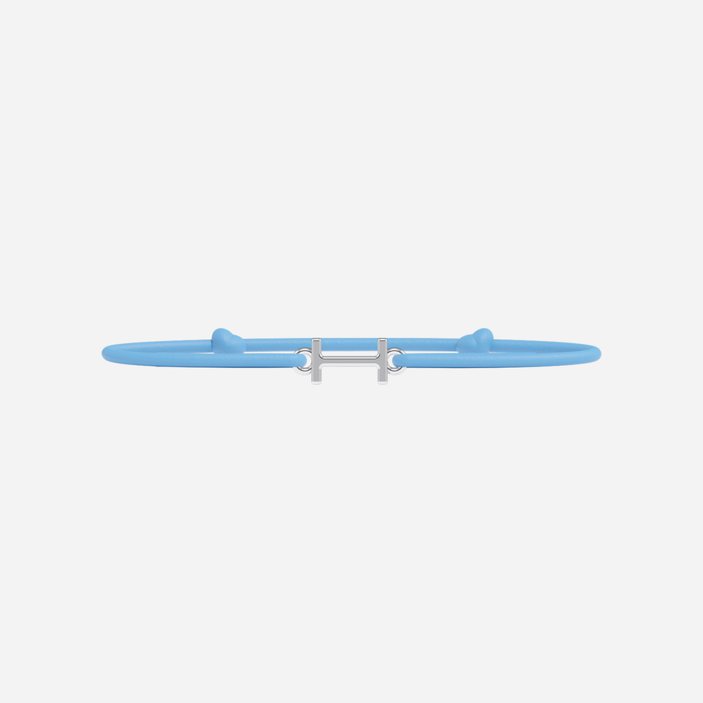 Pulsera Letras Bañada en Plata - Niño - Azul Cielo
