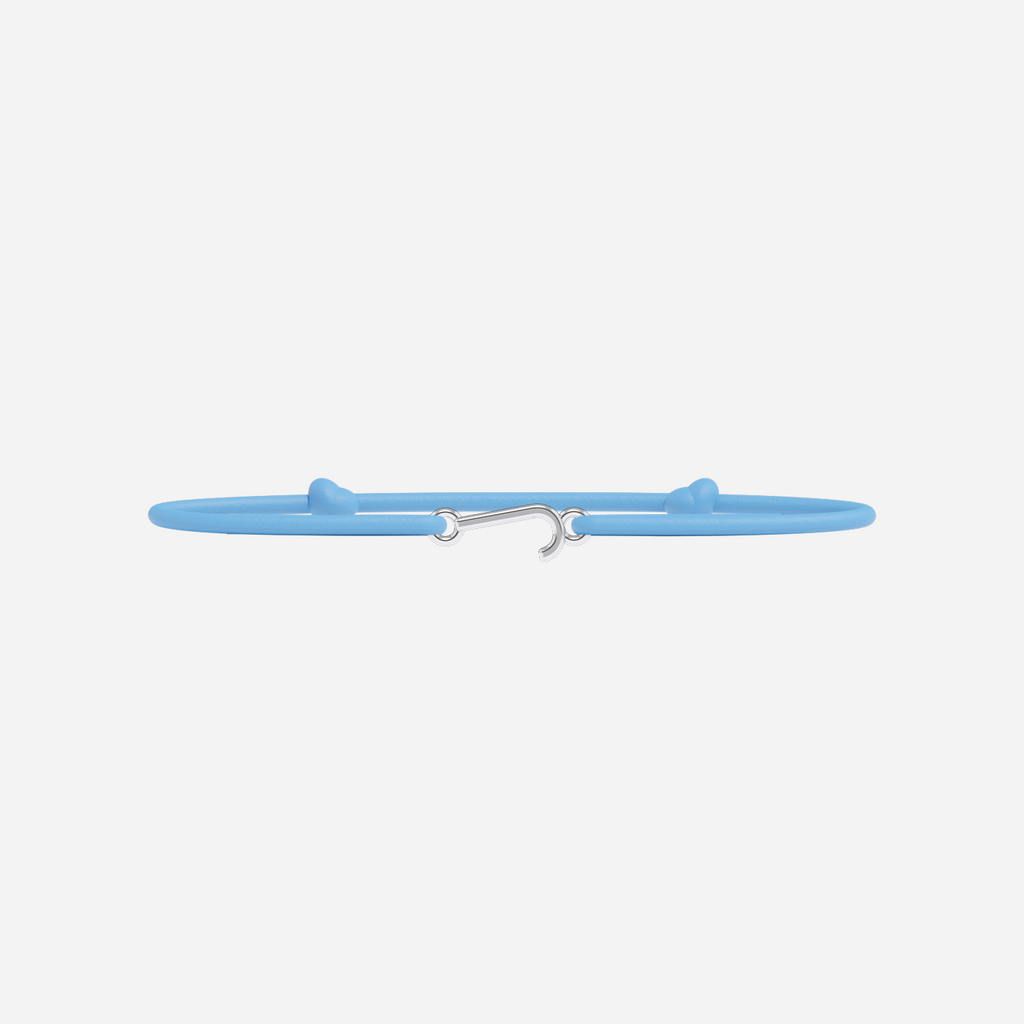 Pulsera Letras Bañada en Plata - Niño - Azul Cielo