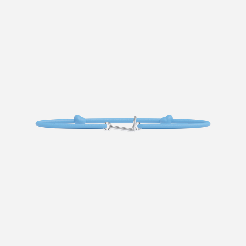 Pulsera Letras Bañada en Plata - Niño - Azul Cielo