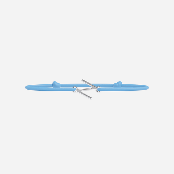 Children's Silver-Plated Letter Bracelet - Sky Blue