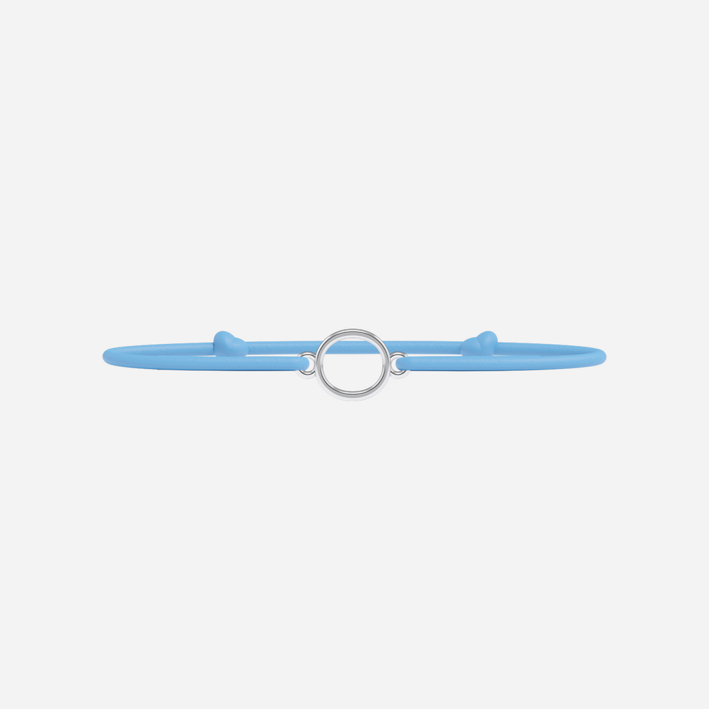 Pulsera Letras Bañada en Plata - Niño - Azul Cielo