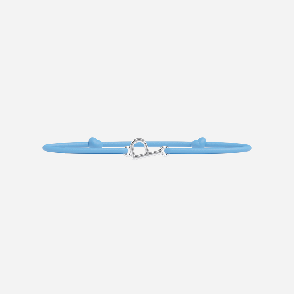 Pulsera Letras Bañada en Plata - Niño - Azul Cielo