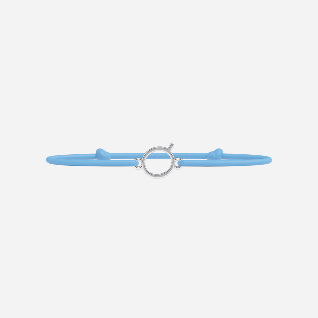 Pulsera Letras Bañada en Plata - Niño - Azul Cielo
