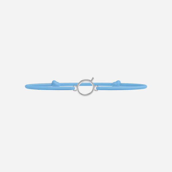 Bracelet Lettres Plaqué Argent Enfant - Bleu Ciel