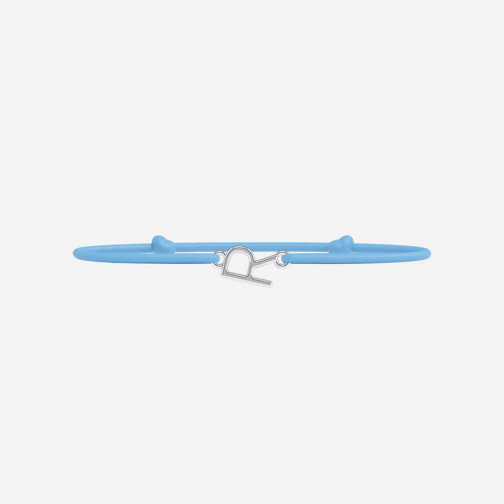 Pulsera Letras Bañada en Plata - Niño - Azul Cielo