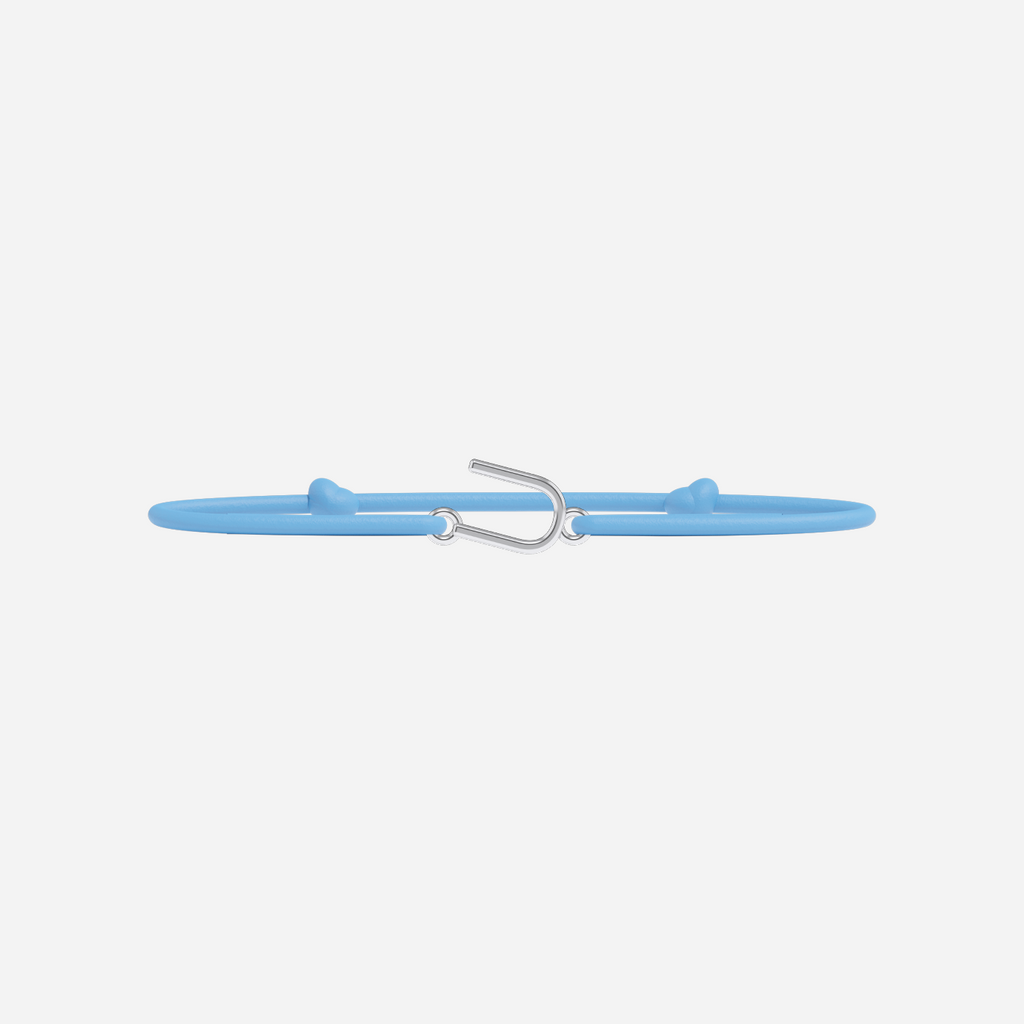 Pulsera Letras Bañada en Plata - Niño - Azul Cielo
