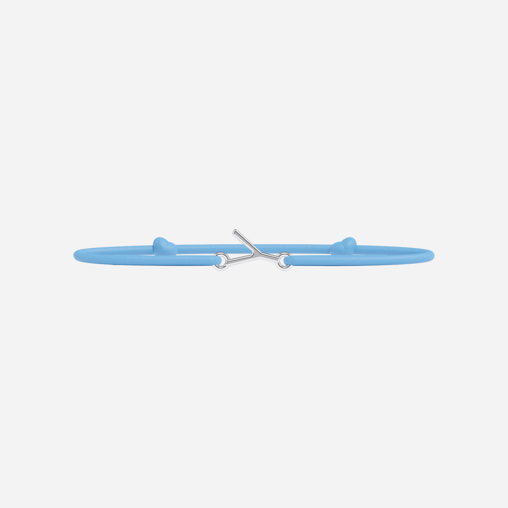 Pulsera Letras Bañada en Plata - Niño - Azul Cielo