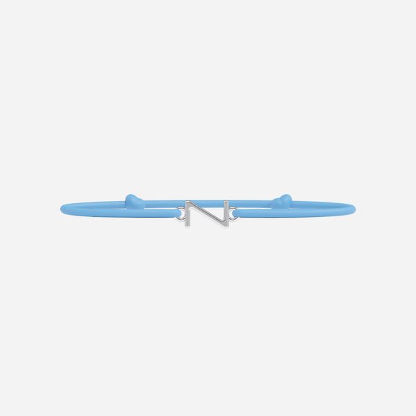 Bracelet Lettres Plaqué Argent Enfant - Bleu Ciel